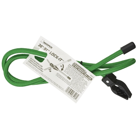 Keeper Keeper Lock-It Green Adjustable Bungee Cord 36 in. L X 0.5 in. 1 pk 06516